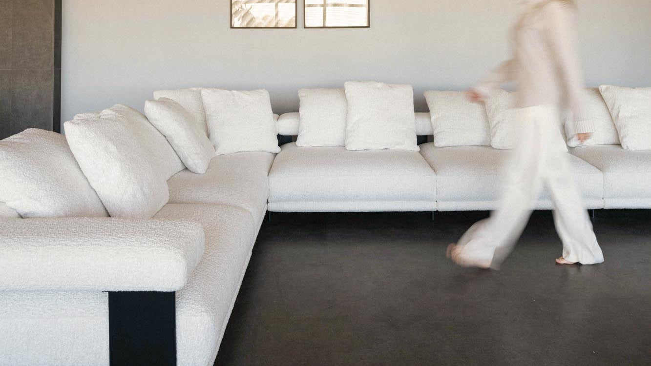 Layered living room interior styled after a home transition in Nashville Tennessee